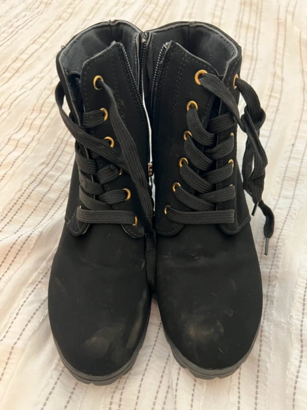 Black lace up boots